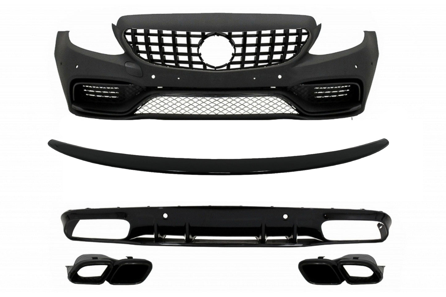 Stoßstange für Mercedes C205 A205 Coupe Cabrio 14-19 Spoiler Diffusor C63S Look CarPartsTuning