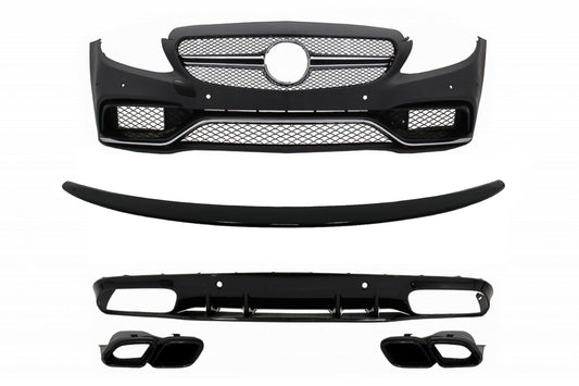 Stoßstange für Mercedes C-Klasse C205 A205 14-19 Spoiler Diffusor C63S Look CarPartsTuning
