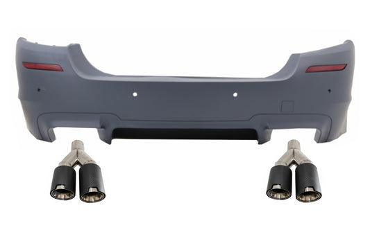 Heckstoßstange für BMW 5er F10 11-17 Luftverteiler Auspuffspitzen Carbon M5 Look CarPartsTuning