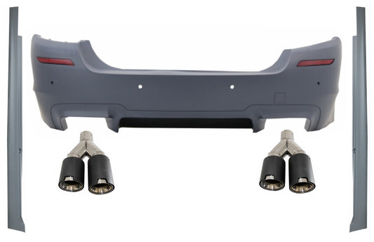 Heckstoßstange für BMW 5er F10 11-17 Seitenschweller Auspufftipps Carbon M5 Look CarPartsTuning