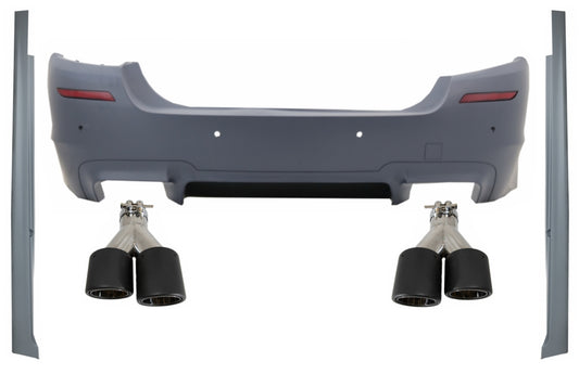 Heckstoßstange für BMW 5er F10 11-17 Seitenschweller Auspufftipps Carbon M5 Look CarPartsTuning