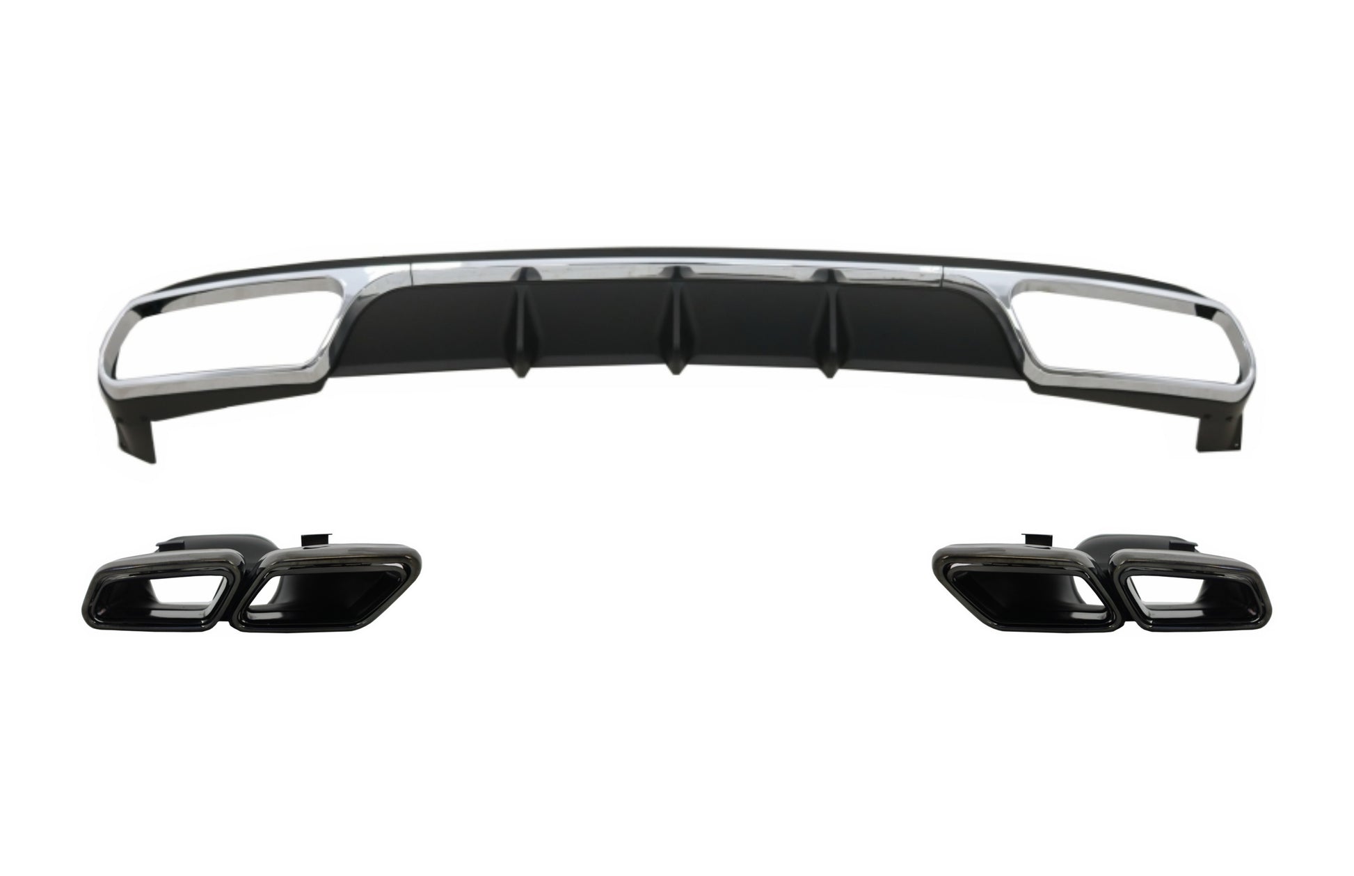 Diffusor für Mercedes W212 Facelift 13-16 nur Standard Stoßstange Auspuff Tipps CarPartsTuning