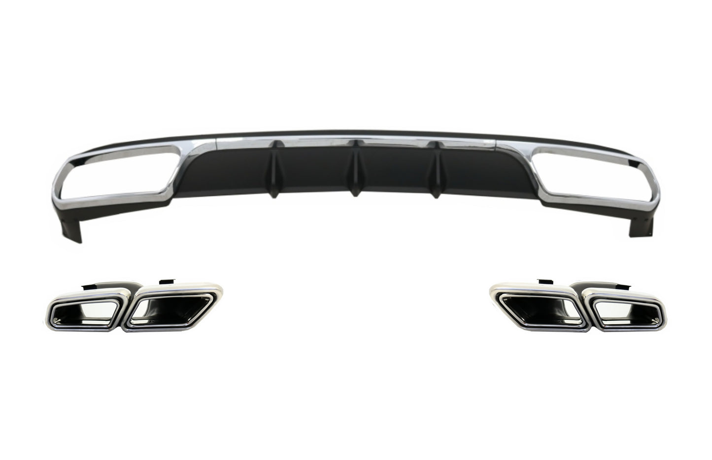 Diffusor für Mercedes W212 Facelift 13-16 nur Standard Stoßstange Auspuff Chrom CarPartsTuning