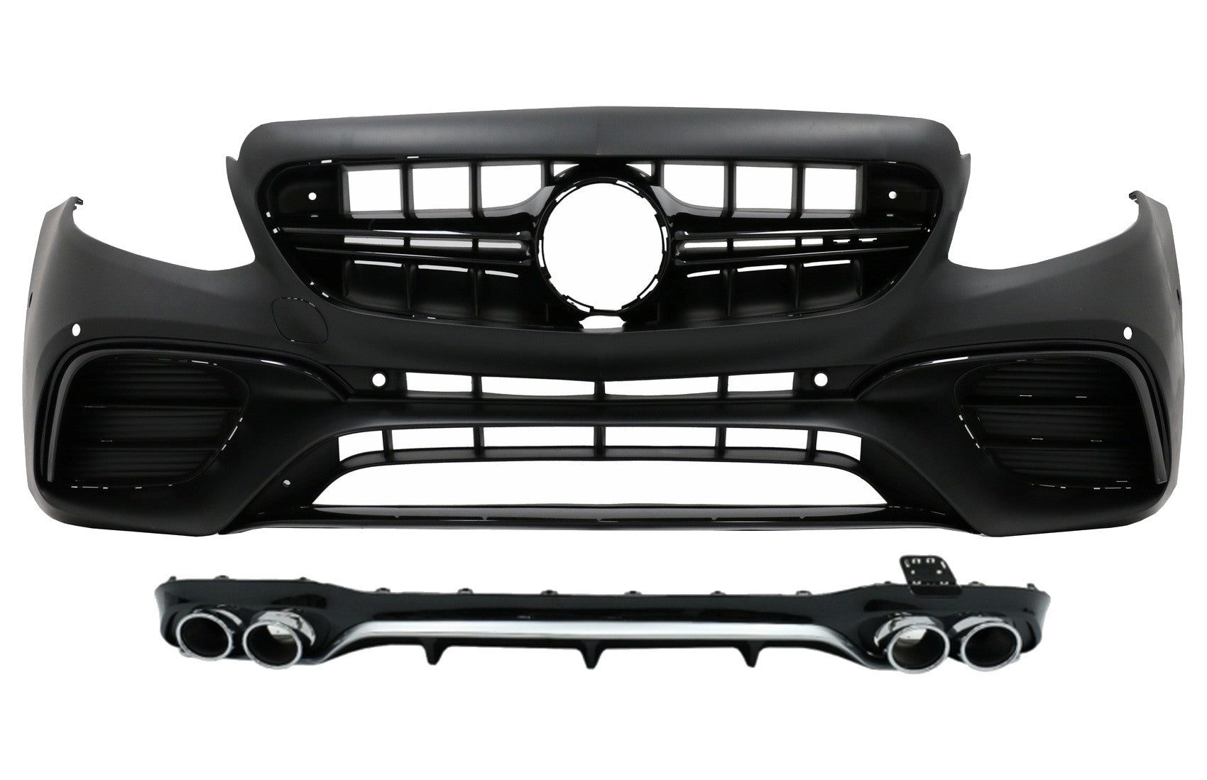 Frontstoßstange Diffusor Auspuff Tipps Chrom für Mercedes E W213 2016-2019 E53 Look CarPartsTuning