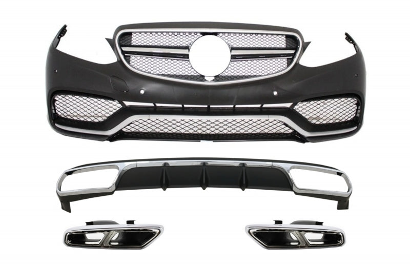 Diffusor für Mercedes W212 Facelift 13-16 nur Standard Stoßstange Auspuff Chrom CarPartsTuning