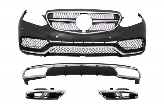 Diffusor für Mercedes W212 Facelift 13-16 nur Standard Stoßstange Auspuff Chrom CarPartsTuning