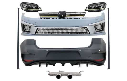 Bodykit für VW Golf 7 VII 5G1 12-17 Scheinwerfer LED DRL R400 Look Auspuff System CarPartsTuning