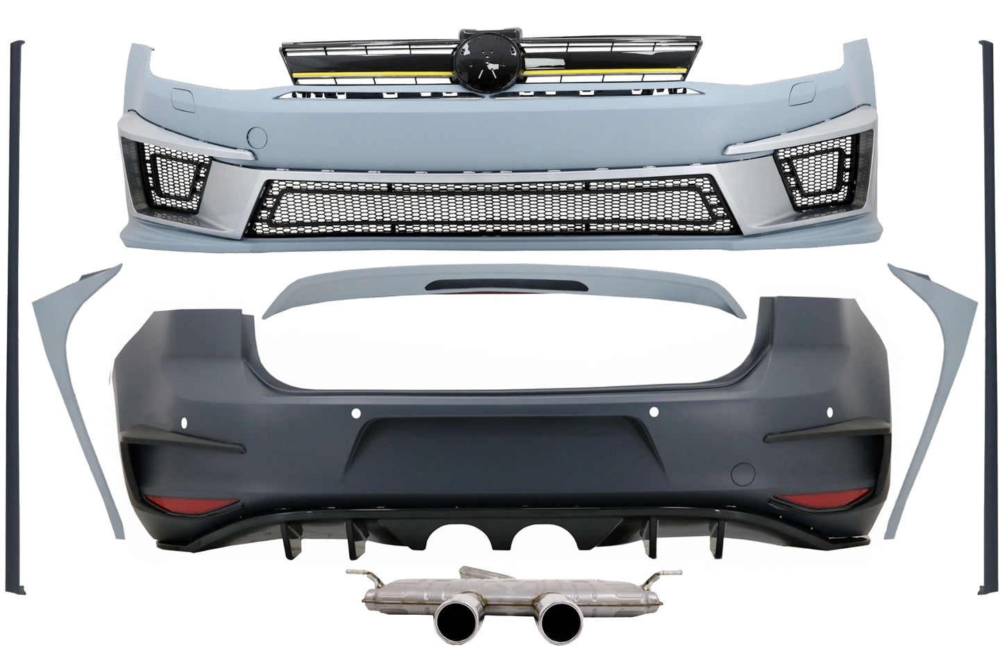 Body Kit für VW Golf 7 VII 5G1 12-17 R400 Stoßfänger Auspuff Kotflügel Spoiler CarPartsTuning