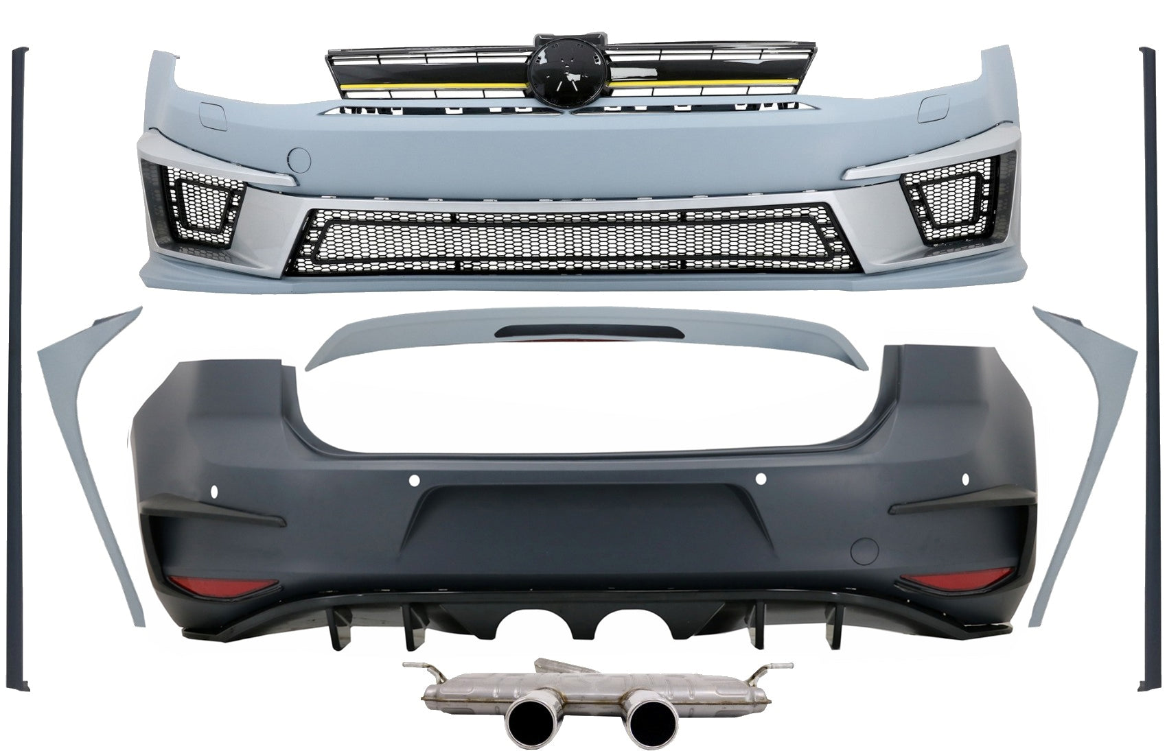 Body Kit für VW Golf 7 VII 5G1 12-17 R400 Stoßfänger Auspuff Kotflügel Spoiler CarPartsTuning