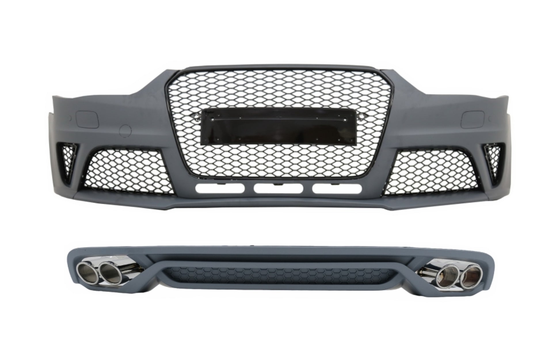 Stoßstange für AUDI A4 B8 Facelift 12-15 RS4 Look Diffusor Auspuff Schalldämpfer CarPartsTuning