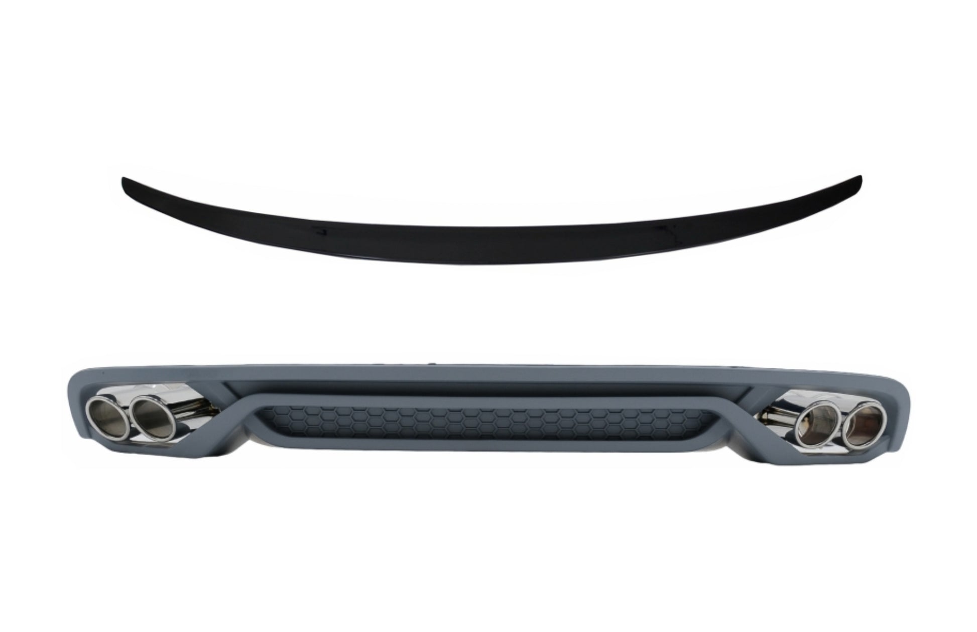 Heckdiffusor für AUDI A4 B8 Limo Facelift 12-15 Auspuff Spoiler Glänzend Schwarz CarPartsTuning