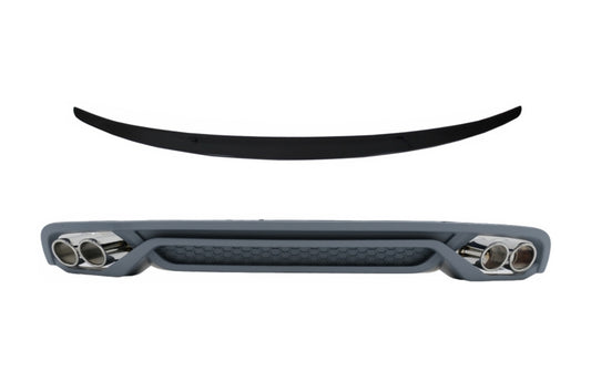 Heckdiffusor für AUDI A4 B8 Limo Facelift 12-15 Auspuff Spoiler Glänzend Schwarz CarPartsTuning