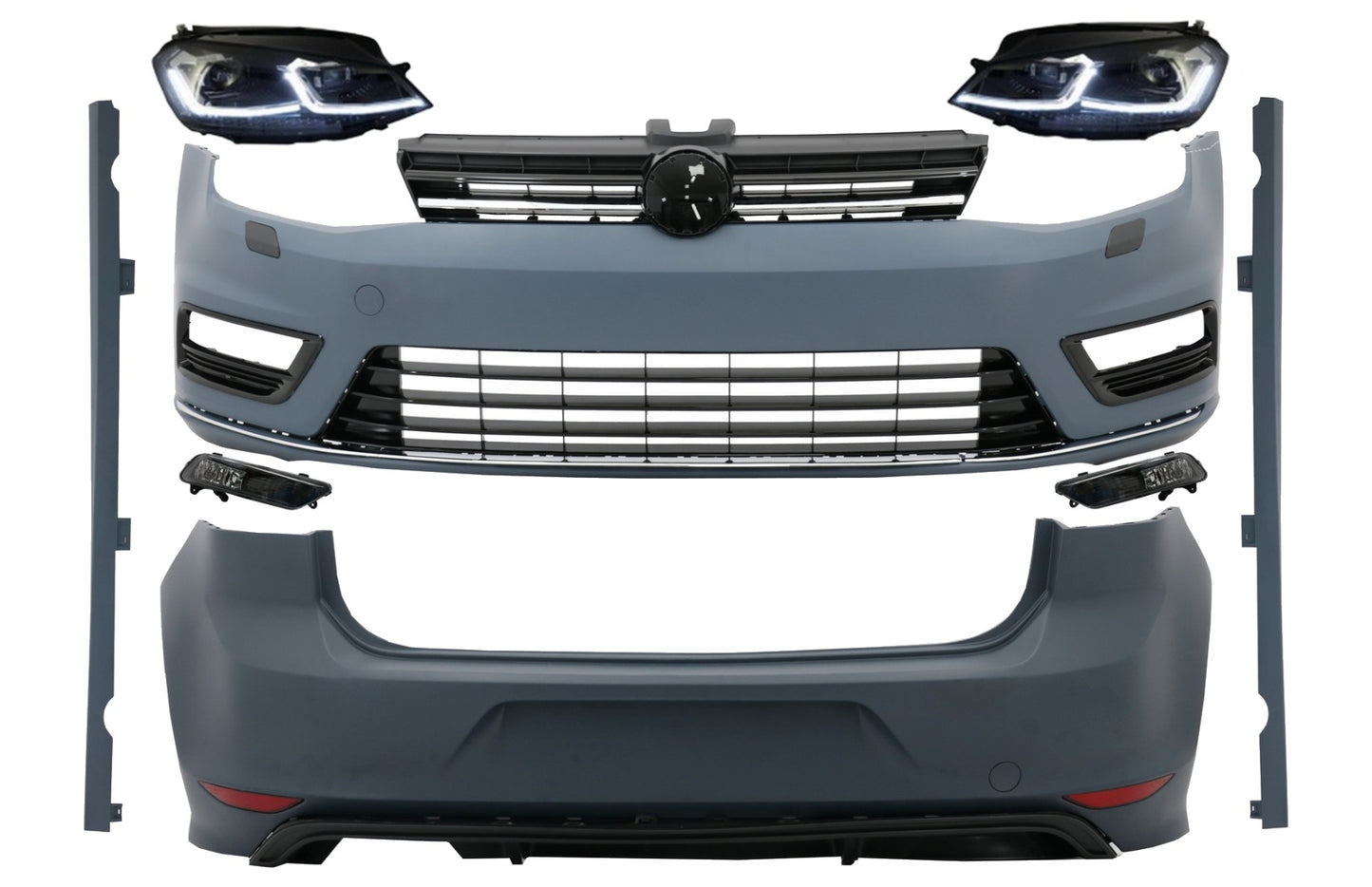 BodyKit Stoßstangen für VW Golf 7 VII 12-17 Scheinwerfer LED R-Line Look CarPartsTuning