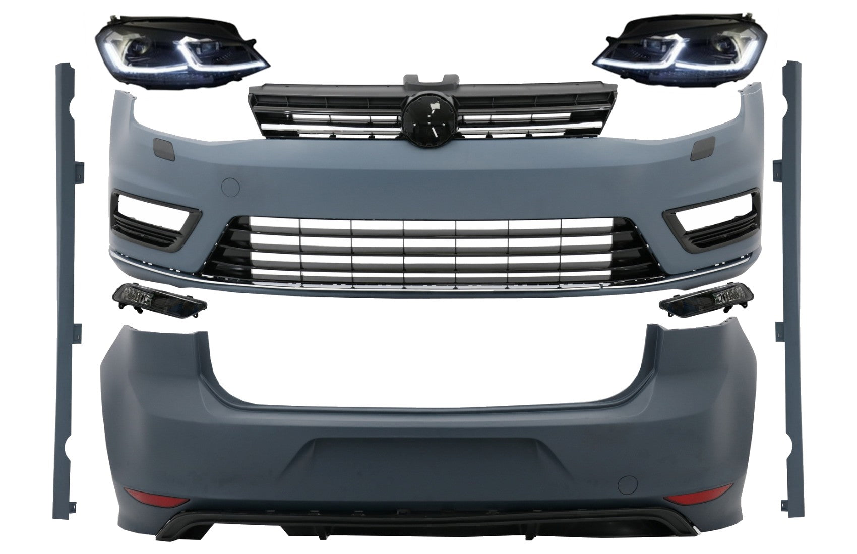 BodyKit Stoßstangen für VW Golf 7 VII 12-17 Scheinwerfer LED R-Line Look CarPartsTuning
