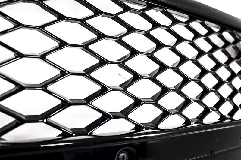 Frontgrill ohne Emblem mit Nebelscheinwerferabdeckungen Seitengitter passend für Audi A4 B8 (2008-2011) RS4 Design Piano Black KITT