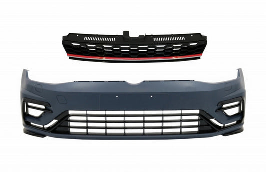 Frontstoßstange für VW Golf 7.5 2017-2020 R Look Gitter schwarz glänzend CarPartsTuning