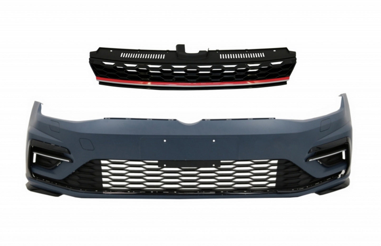 Frontstoßstange mit zentralem Kühlergrill ohne Emblem passend für VW Golf 7.5 (2017-2020) R GTI Design KITT