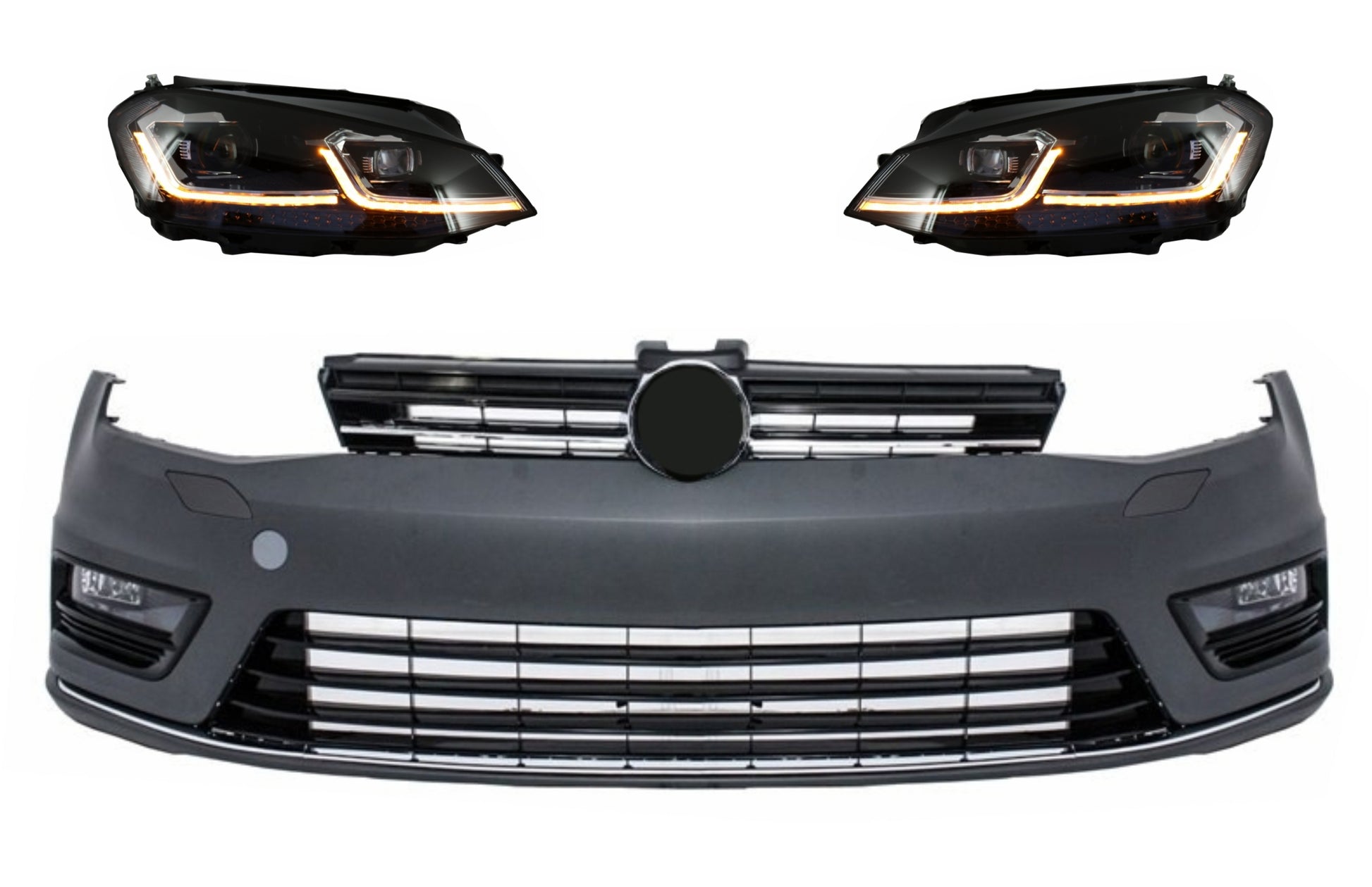 Frontstoßstange LED Scheinwerfer Dynamisch Lichter für VW Golf 7 2013-2017 R-Line Look CarPartsTuning