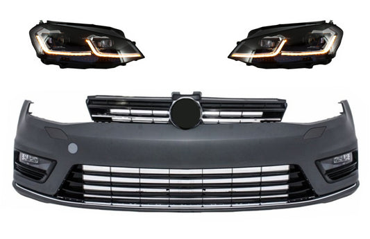 Frontstoßstange LED Scheinwerfer Dynamisch Lichter für VW Golf 7 2013-2017 R-Line Look CarPartsTuning