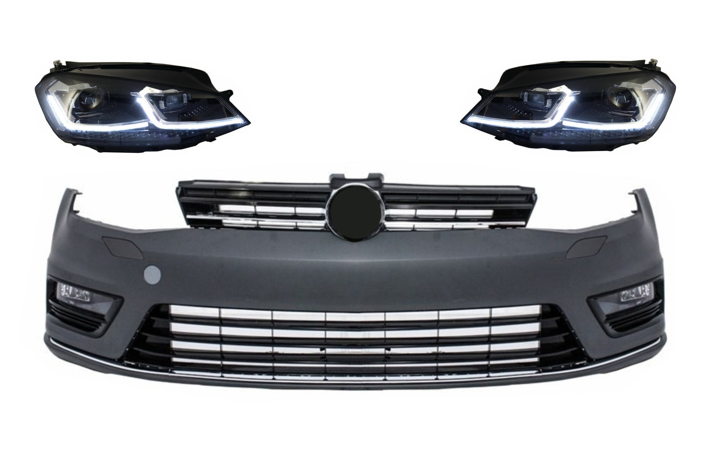 Stoßstange für VW Golf VII 7 13-17 R-Line Look LED Scheinwerfer Dynamisch Licht CarPartsTuning