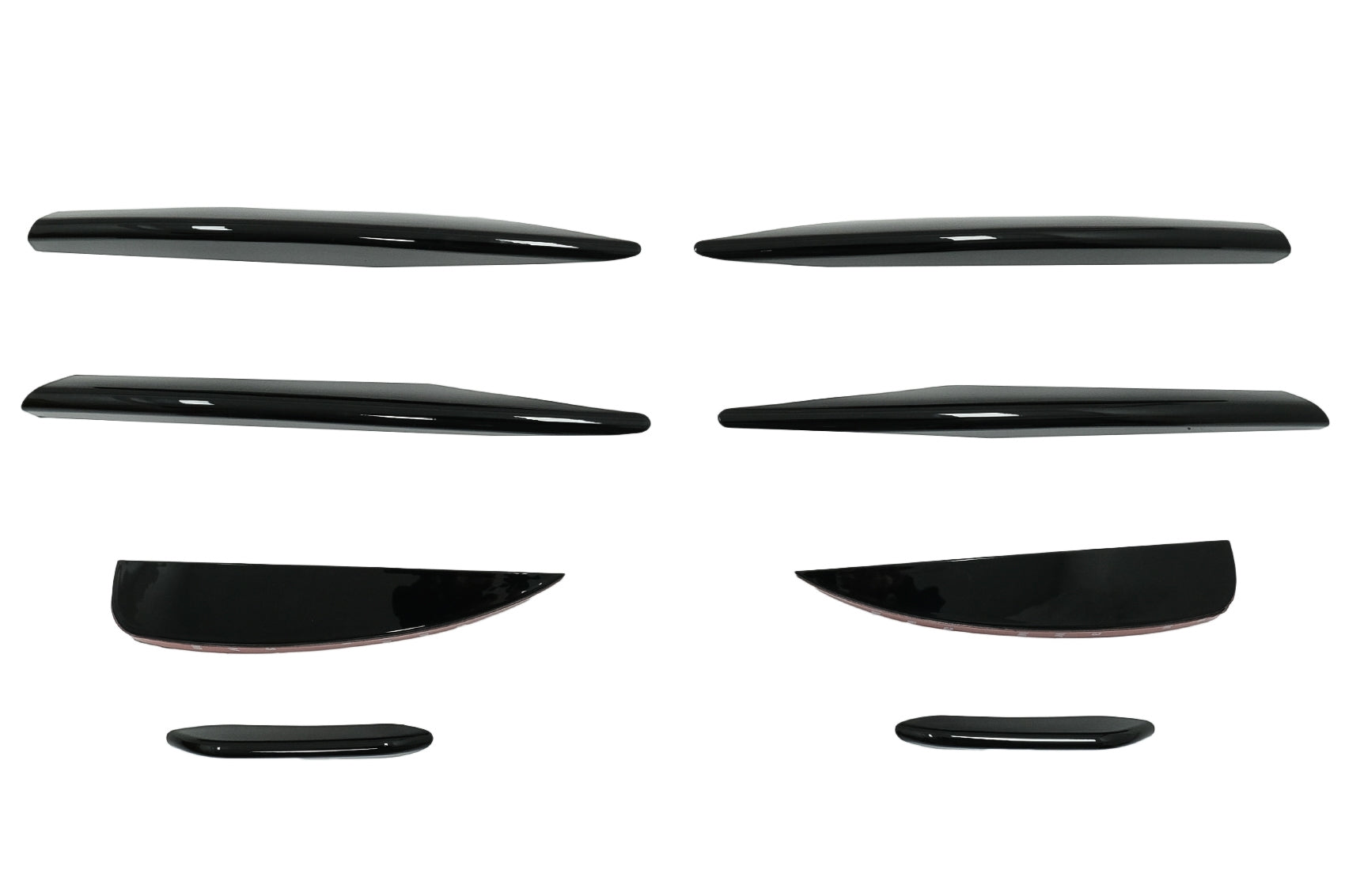 Vorne Splitter Fins Aero für Mercedes W177 V177 04.18+ A45 Look Glänzend Schwarz CarPartsTuning