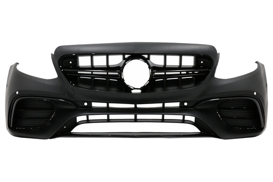 Frontstoßstange für Mercedes E C238 A238 2016+ E63 Look Diffusor Tipps Schwarz Chrom CarPartsTuning