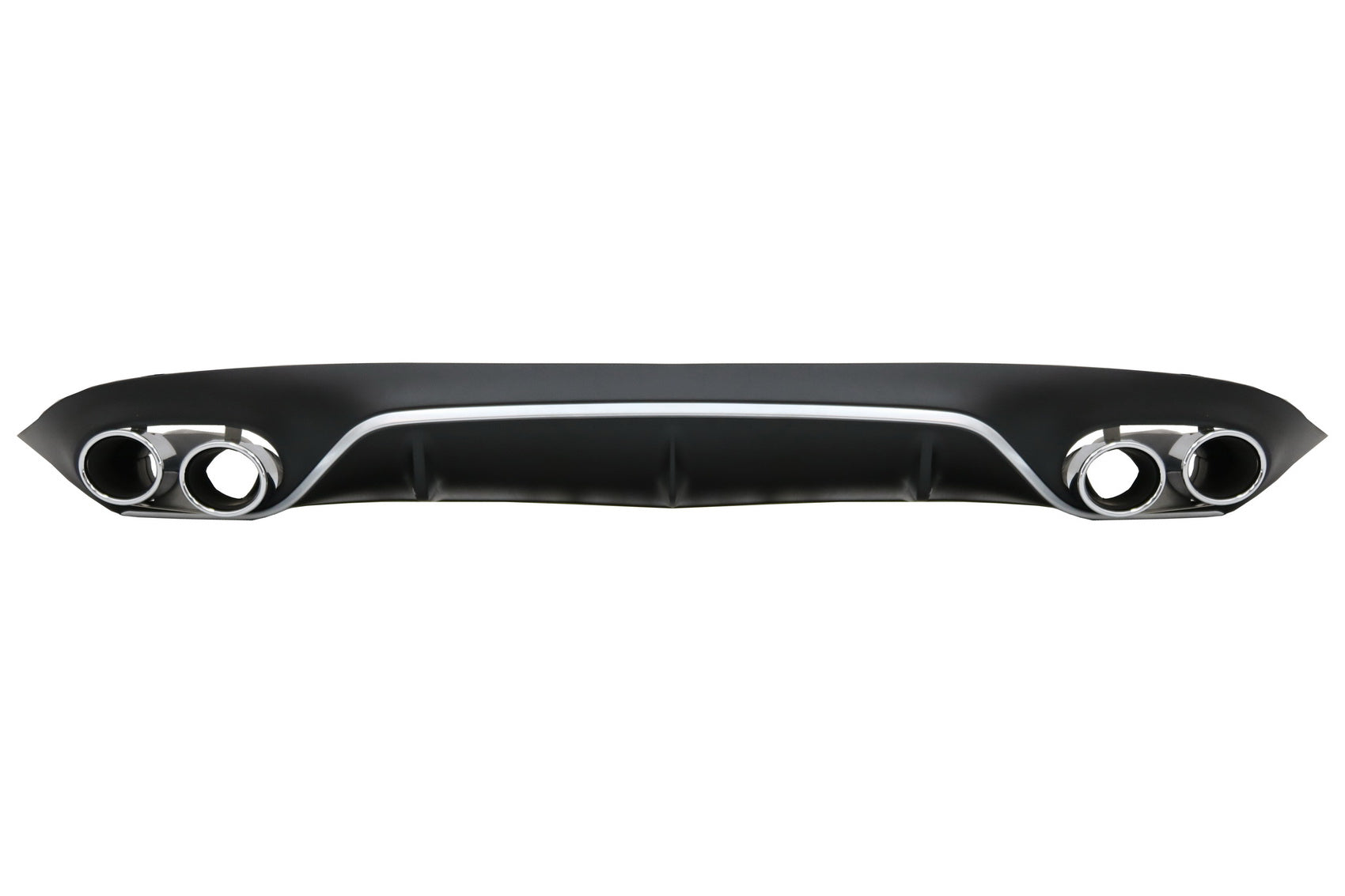 Diffusor Auspuff Gitter für Mercedes E C238 AMG Linie 16+ E53 Look Schwarz Chrom CarPartsTuning