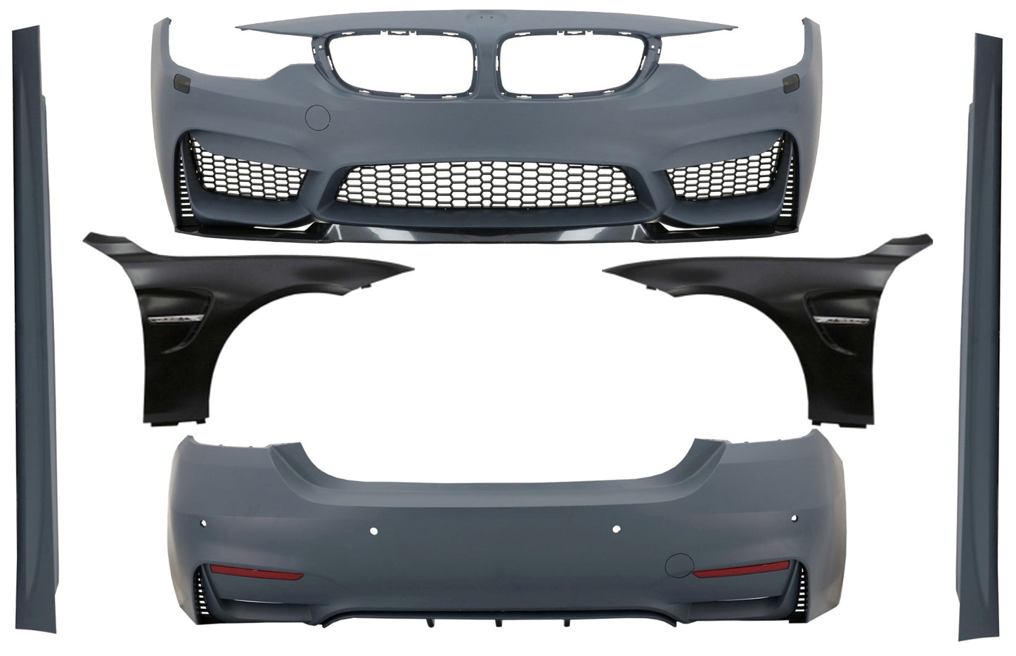 Komplett Kit für BMW 4er F32 F33 Coupe Cabrio 13-02.17 M4 Look Front-Kotflügel CarPartsTuning