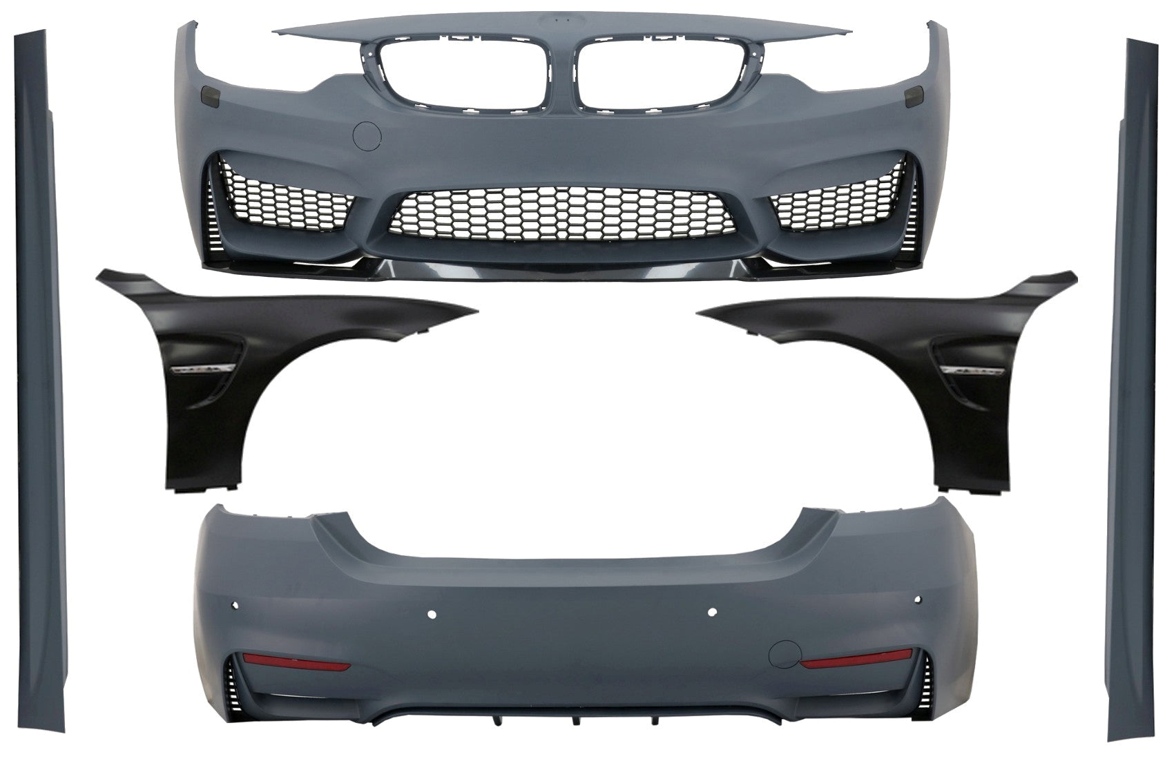 Komplett Kit für BMW 4er F32 F33 Coupe Cabrio 13-02.17 M4 Look Front-Kotflügel CarPartsTuning