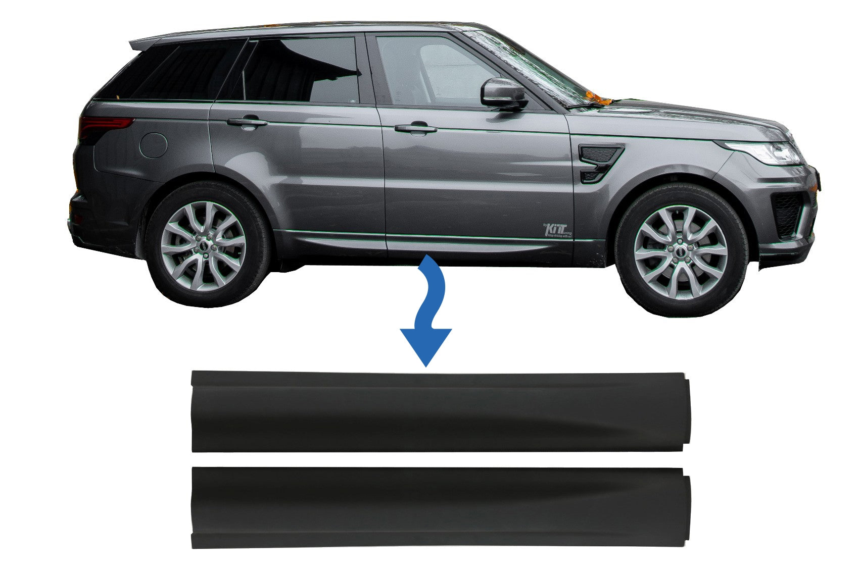 Vordere Untere Türleisten Passend Für Land Rover Range Rover Sport L494 (2013) Schwarz KITT