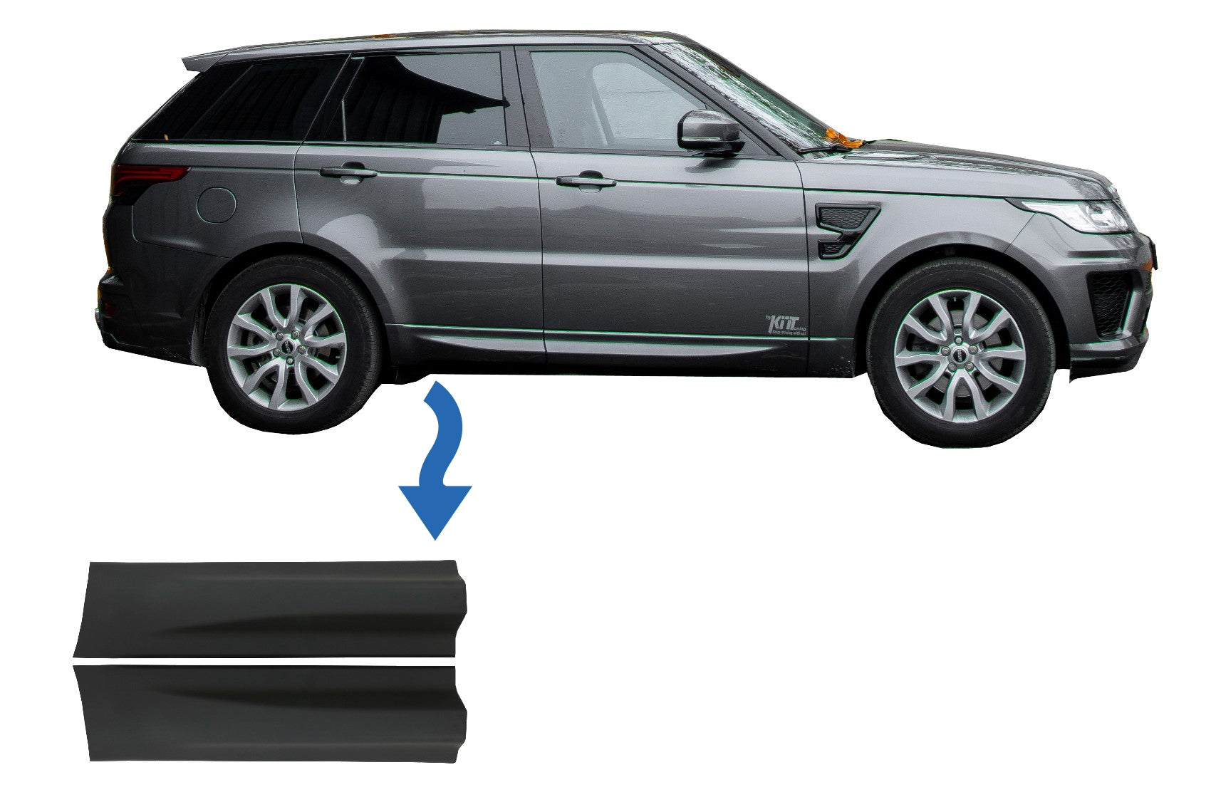 Untere Zierleisten Für Die Hecktür Passend Für Land Rover Range Rover Sport L494 (2013) Schwarz KITT