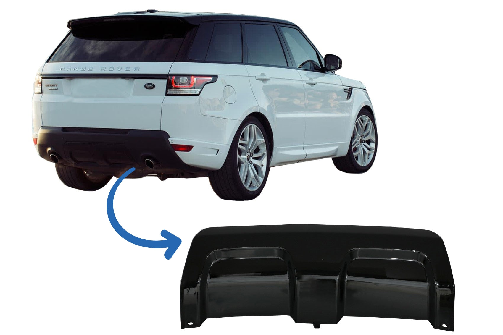 Unterfahrschutz Für Heckstoßstange Passend Für Land Rover Range Rover Sport L494 (2013-2017) Piano Black KITT