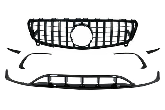 Frontsplitter Gitter für Mercedes A W176 Facelift AMG Line 09.2015-2018 Schwarz CarPartsTuning