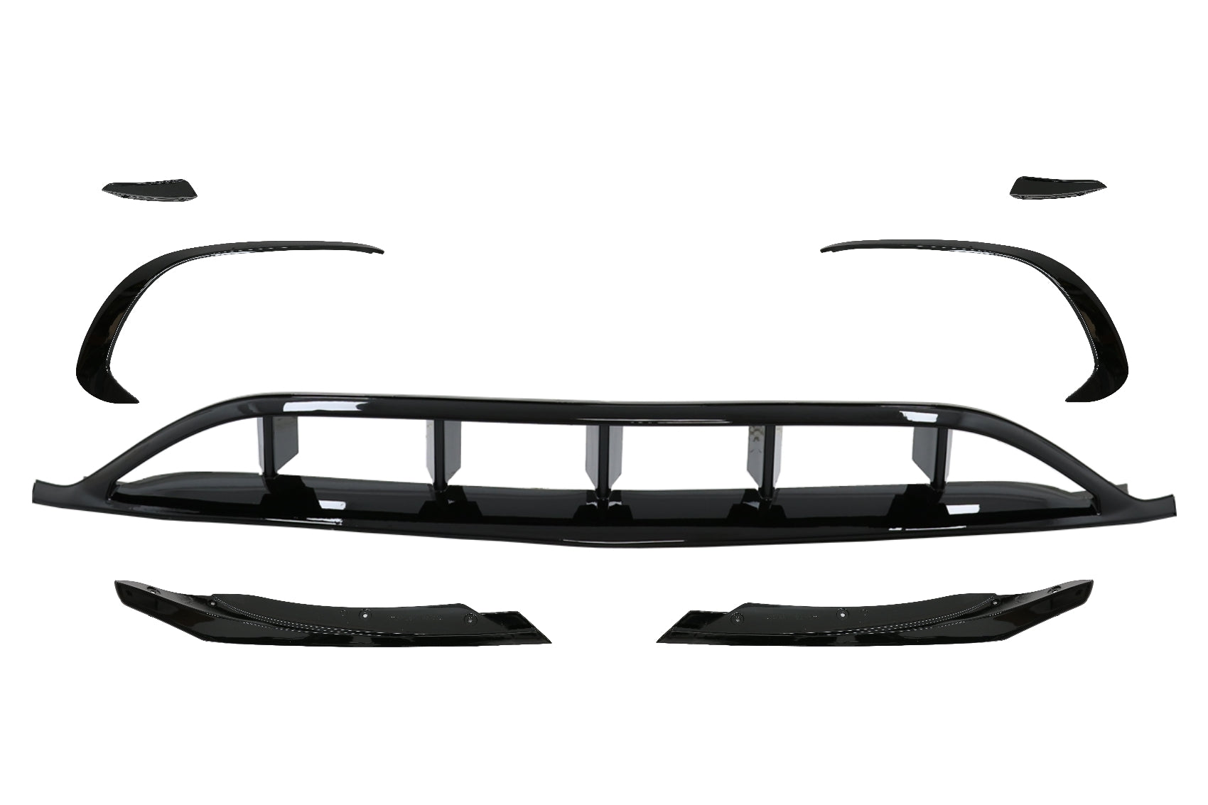 Frontsplitter Gitter für Mercedes A W176 Facelift AMG Line 09.2015-2018 Schwarz CarPartsTuning