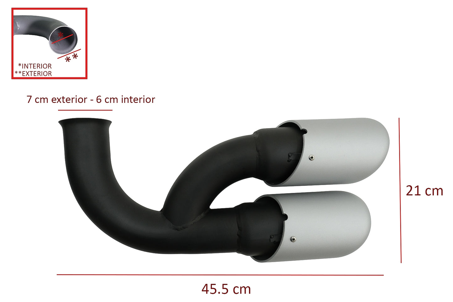 Endrohre Auspuffspitzen für Porsche Cayenne 92A V6 V8 Diesel 05/10-09/14 GTS Look CarPartsTuning