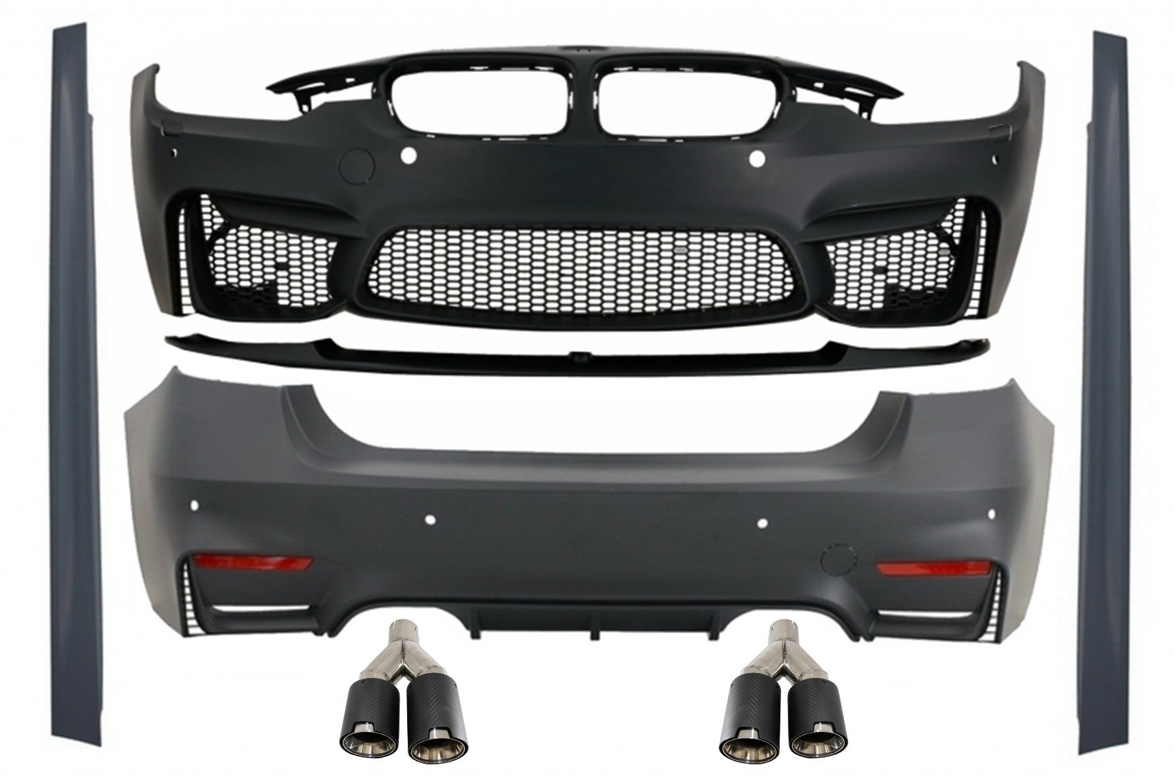 Kit für BMW F30 2011-2019 EVO II M3 CS Style mit Dual Twin Auspuff Schalldämpfer CarPartsTuning
