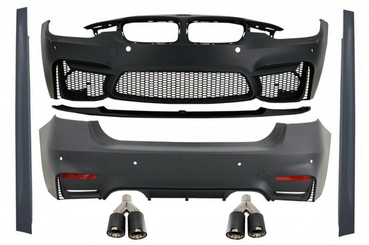 Kit für BMW F30 2011-2019 EVO II M3 CS Style mit Dual Twin Auspuff Schalldämpfer CarPartsTuning