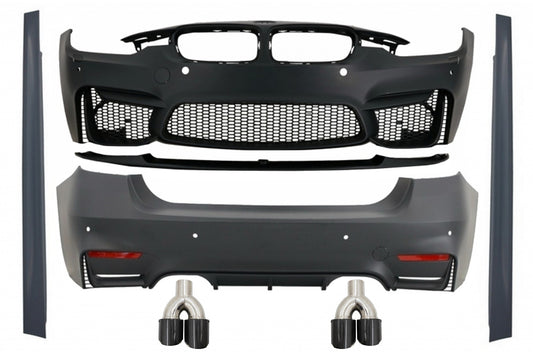 Kit für BMW F30 11-19 EVO II M3 CS Style Kohlefaser Auspuff Schalldämpfer Tipps CarPartsTuning