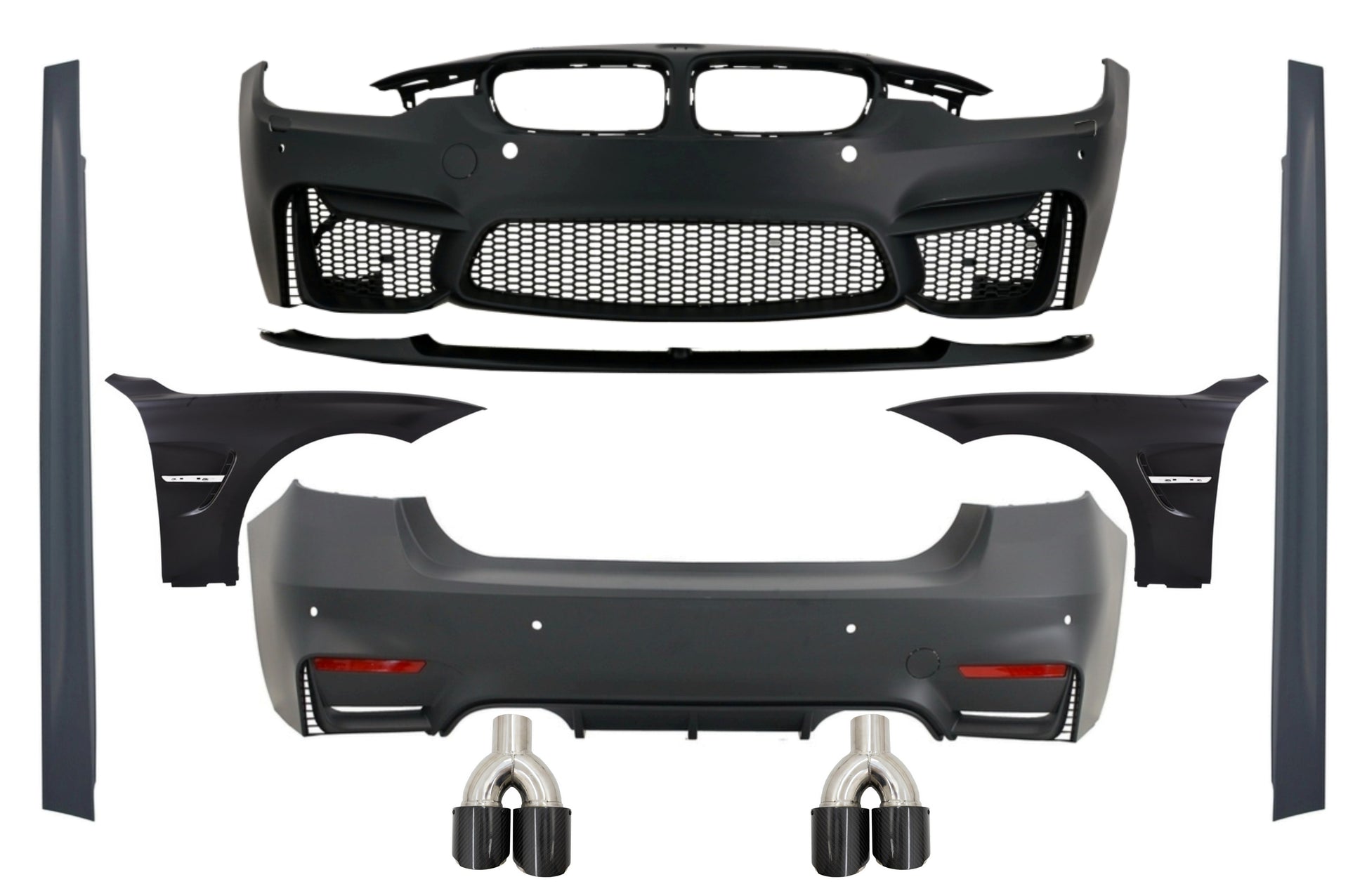 Kit Tipps Kotflügel für BMW F30 11-19 EVO II M3 CS Style Ohne Nebelscheinwerfer CarPartsTuning