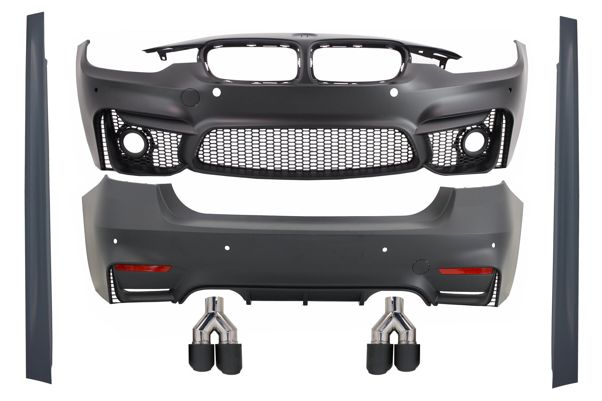 Kit für BMW F30 11-19 EVO II M3 CS Look Auspuff Schalldämpfer Tipps CarPartsTuning