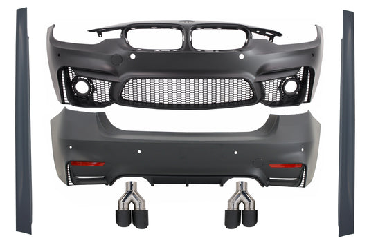 Kit für BMW F30 11-19 EVO II M3 CS Look Auspuff Schalldämpfer Tipps CarPartsTuning