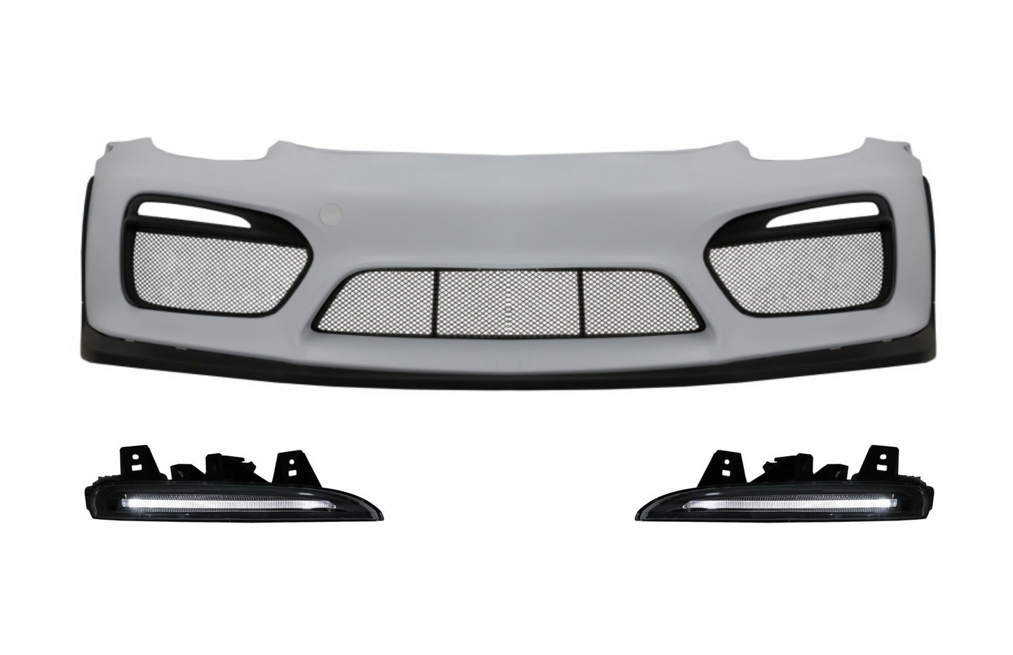 Stoßstange mit DRL LED für Porsche Cayman 981C Boxster 981 2012-2016 GT4 Look CarPartsTuning