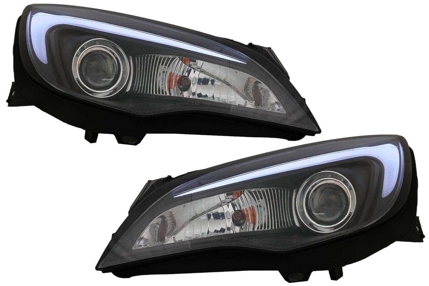 LED DRL Scheinwerfer für OPEL ASTRA J 2010-2015 ROHR LICHT SCHWARZ CarPartsTuning