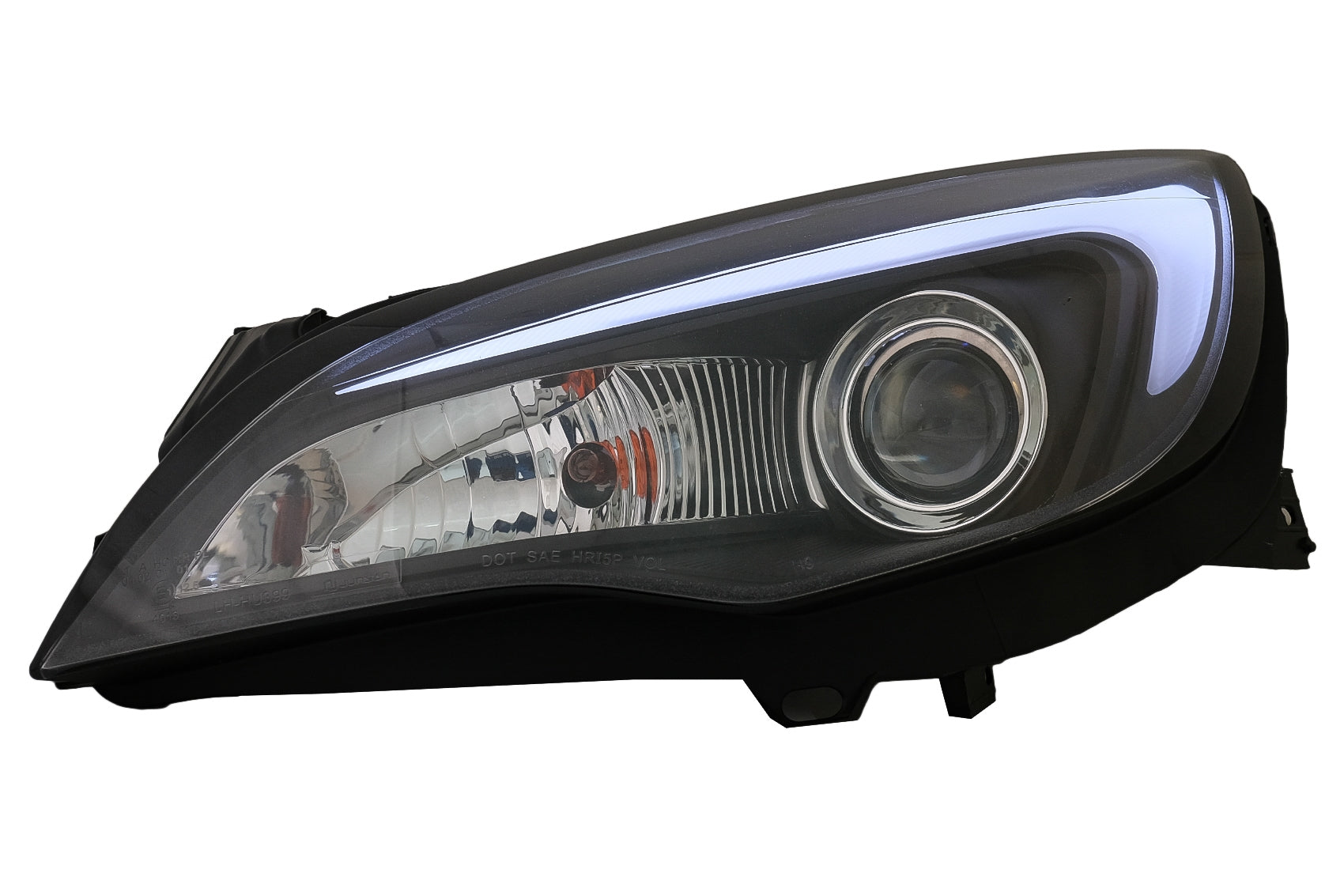 LED DRL Scheinwerfer für OPEL ASTRA J 2010-2015 ROHR LICHT SCHWARZ CarPartsTuning