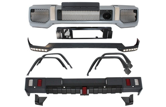 Kit für Mercedes G W463 89-13 G63 G65 Look Fender Radkästen LED DRL Spoiler CarPartsTuning
