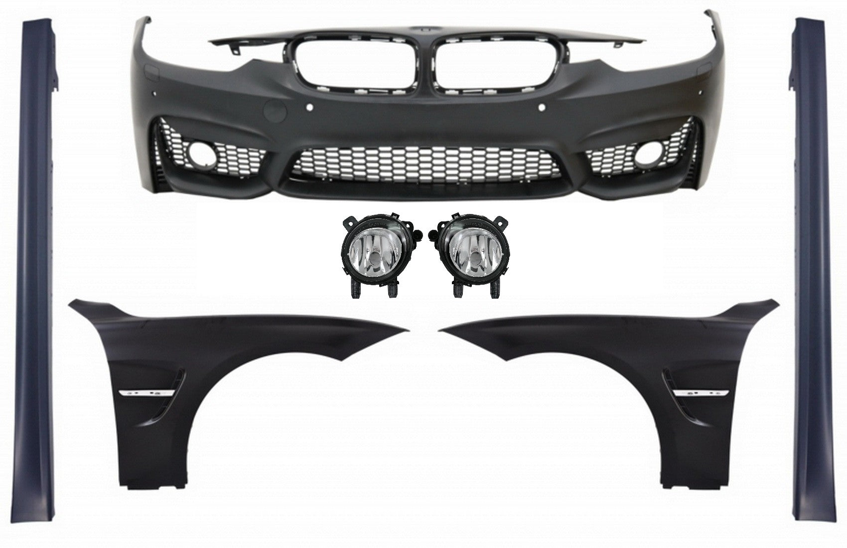 Stoßstange für BMW 3er F30 F31 Non LCI LCI 11-18 M3 EVO Look Nebelscheinwerfer CarPartsTuning