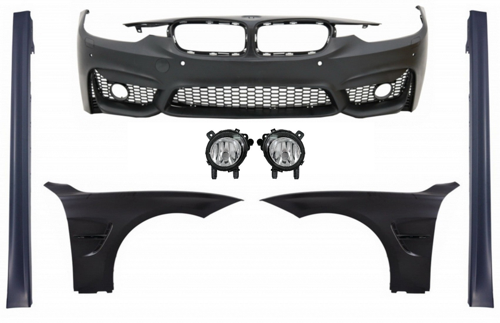 Stoßstange für BMW 3er F30 F31 Non LCI LCI 11-18 M3 EVO Look Nebelscheinwerfer CarPartsTuning