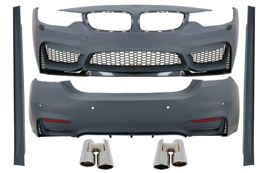 Body Kit für BMW 4er F32 F33 13 + Stoßstange Auspuffspitzen Chrom M4 Look CarPartsTuning