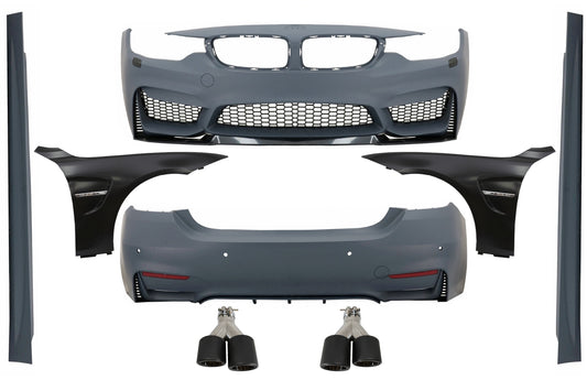 BodyKit für BMW 4er F32 F33 13+ Stoßstange Kotflügel Auspuff Carbon M4 Look CarPartsTuning