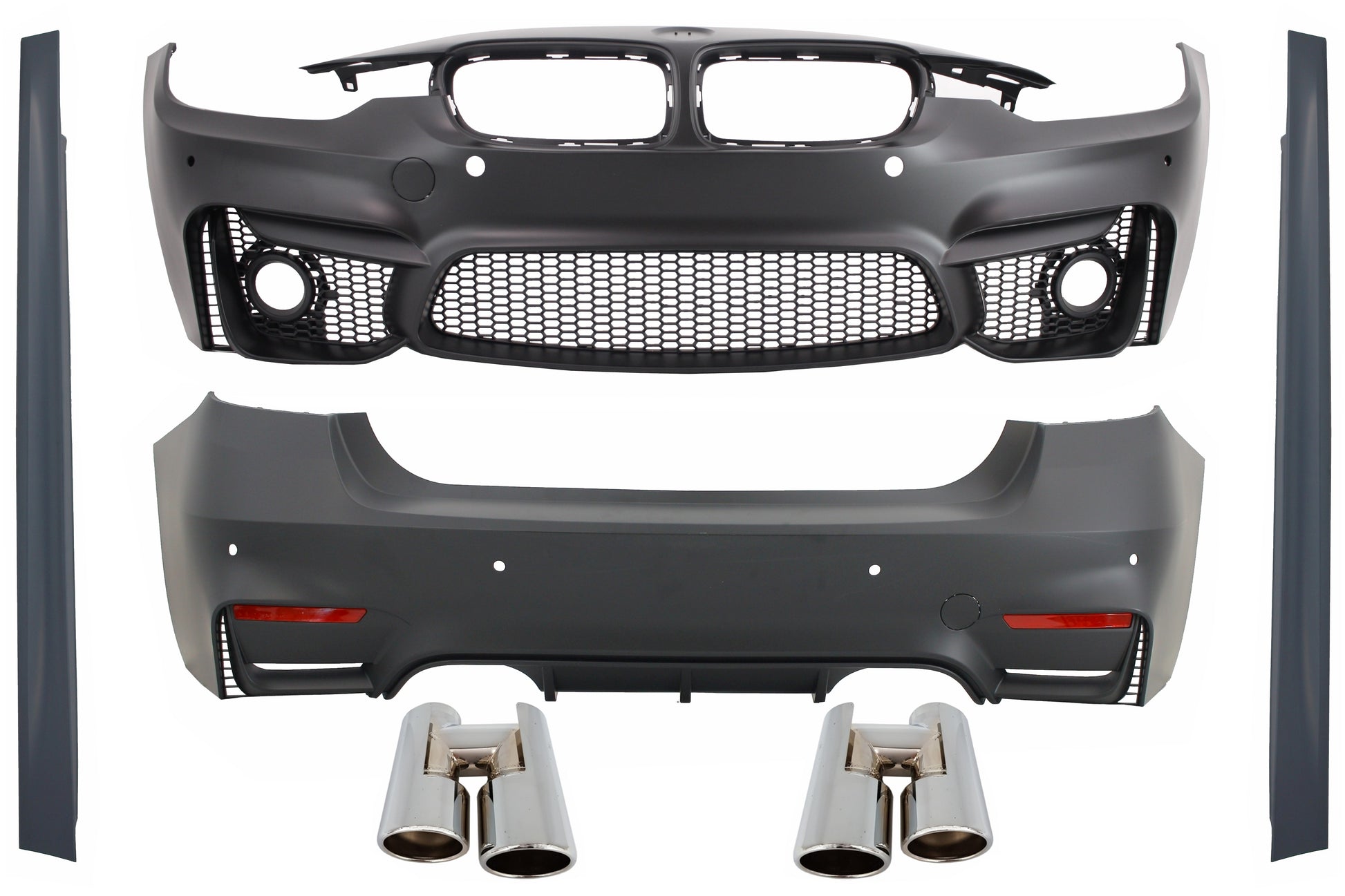 Body Kit für BMW F30 11-19 Stoßstange Auspuffspitzen Chrom EVO II M3 CS Design CarPartsTuning